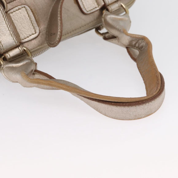 Chloe Hand Bag Leather Beige Gold Auth 174575