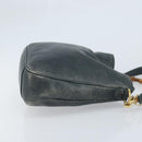GUCCI Bamboo Shoulder Bag Leather 2way Black Gold 001 3444 1038 Auth 174578-3