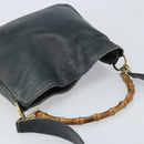 GUCCI Bamboo Shoulder Bag Leather 2way Black Gold 001 3444 1038 Auth 174578-6