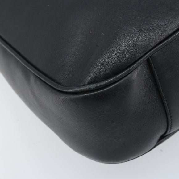 GUCCI Bamboo Shoulder Bag Leather 2way Black Gold 001 1781 1577 Auth 174579