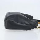 GUCCI Bamboo Shoulder Bag Leather 2way Black Gold 001 1781 1577 Auth 174579-3