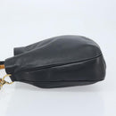 GUCCI Bamboo Shoulder Bag Leather 2way Black Gold 001 1781 1577 Auth 174579-4