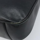 GUCCI Bamboo Shoulder Bag Leather 2way Black Gold 001 3444 1577 Auth 174580-17