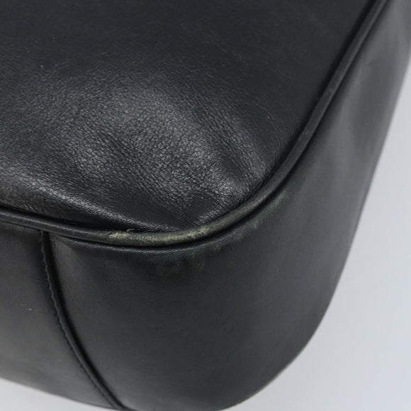 GUCCI Bamboo Shoulder Bag Leather 2way Black Gold 001 3444 1577 Auth 174580