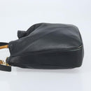 GUCCI Bamboo Shoulder Bag Leather 2way Black Gold 001 3444 1577 Auth 174580-4
