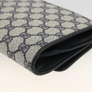 GUCCI GG Supreme Clutch Bag PVC Navy Gold Auth 174582-10
