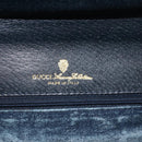 GUCCI GG Supreme Clutch Bag PVC Navy Gold Auth 174582-12