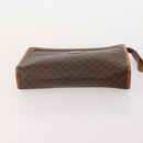CELINE Macadam Canvas Clutch Bag PVC Leather 3 Set Brown Auth 174585-12