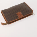 CELINE Macadam Canvas Clutch Bag PVC Leather 3 Set Brown Auth 174585-17