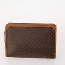 CELINE Macadam Canvas Clutch Bag PVC Leather 3 Set Brown Auth 174585-9