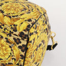 Gianni Versace Boston Bag PVC 2way Yellow Black gold Auth 174587-9
