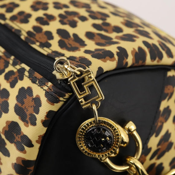 Gianni Versace Boston Bag PVC 2way Yellow Black gold Auth 174587
