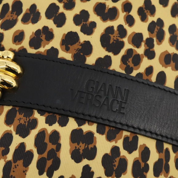 Gianni Versace Boston Bag PVC 2way Yellow Black gold Auth 174587