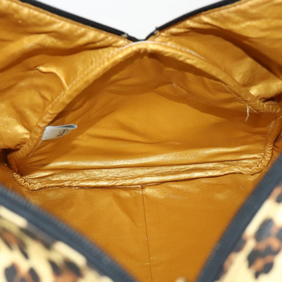 Gianni Versace Boston Bag PVC 2way Yellow Black gold Auth 174587