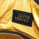 Gianni Versace Boston Bag PVC 2way Yellow Black gold Auth 174587-22