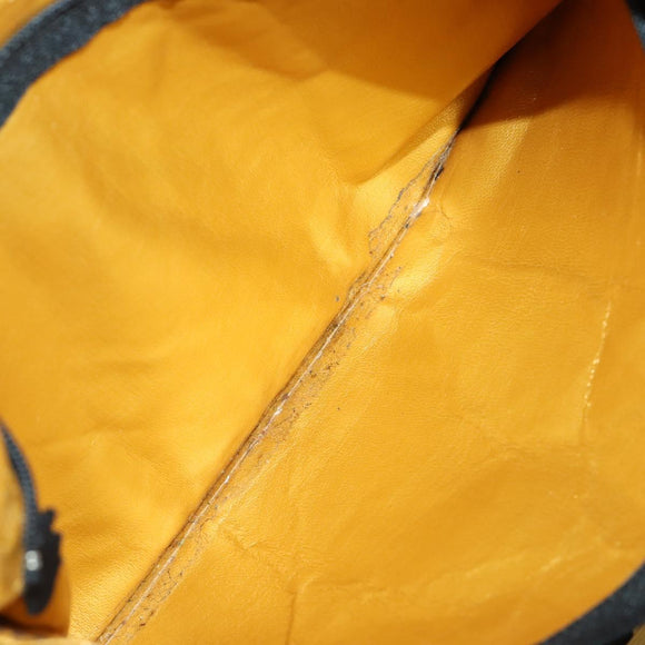 Gianni Versace Boston Bag PVC 2way Yellow Black gold Auth 174587