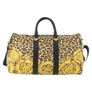Gianni Versace Boston Bag PVC 2way Yellow Black gold Auth 174587-2