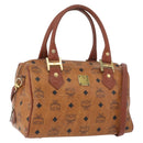 MCM Vicetos Logogram Hand Bag PVC Leather 2way Brown Gold Auth 174594-1