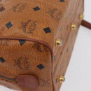 MCM Vicetos Logogram Hand Bag PVC Leather 2way Brown Gold Auth 174594-15