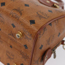 MCM Vicetos Logogram Hand Bag PVC Leather 2way Brown Gold Auth 174594-16