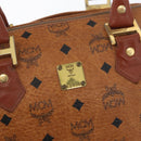 MCM Vicetos Logogram Hand Bag PVC Leather 2way Brown Gold Auth 174594-18