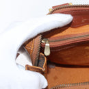MCM Vicetos Logogram Hand Bag PVC Leather 2way Brown Gold Auth 174594-24