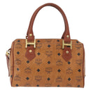 MCM Vicetos Logogram Hand Bag PVC Leather 2way Brown Gold Auth 174594-3
