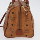 MCM Vicetos Logogram Hand Bag PVC Leather 2way Brown Gold Auth 174594-4