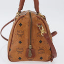 MCM Vicetos Logogram Hand Bag PVC Leather 2way Brown Gold Auth 174594-5