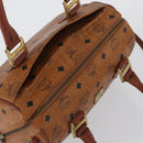 MCM Vicetos Logogram Hand Bag PVC Leather 2way Brown Gold Auth 174594-6