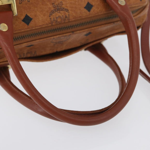 MCM Vicetos Logogram Hand Bag PVC Leather 2way Brown Gold Auth 174594