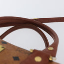 MCM Vicetos Logogram Hand Bag PVC Leather 2way Brown Gold Auth 174594-9