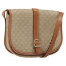 CELINE Macadam Canvas Shoulder Bag PVC Beige Gold Auth 174598-1