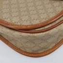 CELINE Macadam Canvas Shoulder Bag PVC Beige Gold Auth 174598-14