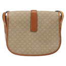 CELINE Macadam Canvas Shoulder Bag PVC Beige Gold Auth 174598-2