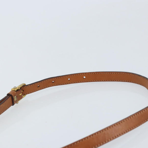 CELINE Macadam Canvas Shoulder Bag PVC Beige Gold Auth 174598