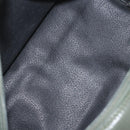 CELINE Hand Bag Leather Khaki Gold Auth 174600-11