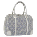 CELINE C Macadam Canvas Hand Bag Light Blue Silver Auth 174602A-1