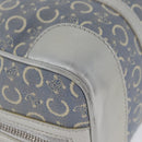 CELINE C Macadam Canvas Hand Bag Light Blue Silver Auth 174602A-10