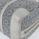 CELINE C Macadam Canvas Hand Bag Light Blue Silver Auth 174602A-11