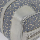 CELINE C Macadam Canvas Hand Bag Light Blue Silver Auth 174602A-13