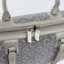 CELINE C Macadam Canvas Hand Bag Light Blue Silver Auth 174602A-14