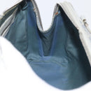CELINE C Macadam Canvas Hand Bag Light Blue Silver Auth 174602A-17