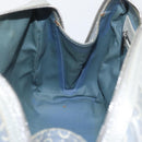 CELINE C Macadam Canvas Hand Bag Light Blue Silver Auth 174602A-18