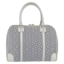 CELINE C Macadam Canvas Hand Bag Light Blue Silver Auth 174602A-3