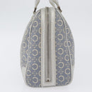 CELINE C Macadam Canvas Hand Bag Light Blue Silver Auth 174602A-4