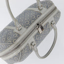CELINE C Macadam Canvas Hand Bag Light Blue Silver Auth 174602A-6