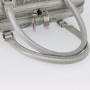 CELINE C Macadam Canvas Hand Bag Light Blue Silver Auth 174602A-7