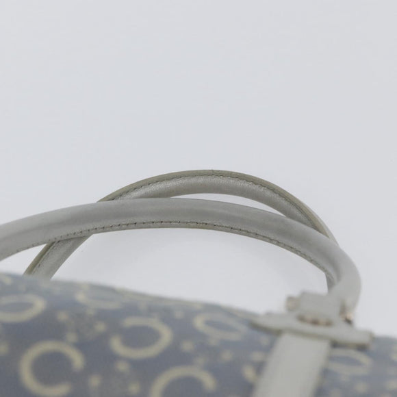 CELINE C Macadam Canvas Hand Bag Light Blue Silver Auth 174602A