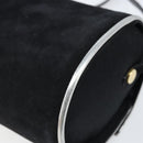 Salvatore Ferragamo Schoudertas Suède Zwart Zilver Goud Auth 174603-15
